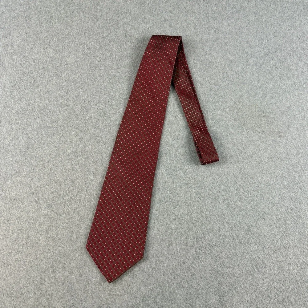 Jos. A. Bank Corporate Collection Silk Tie Red Brown Geometric USA  58X3.75